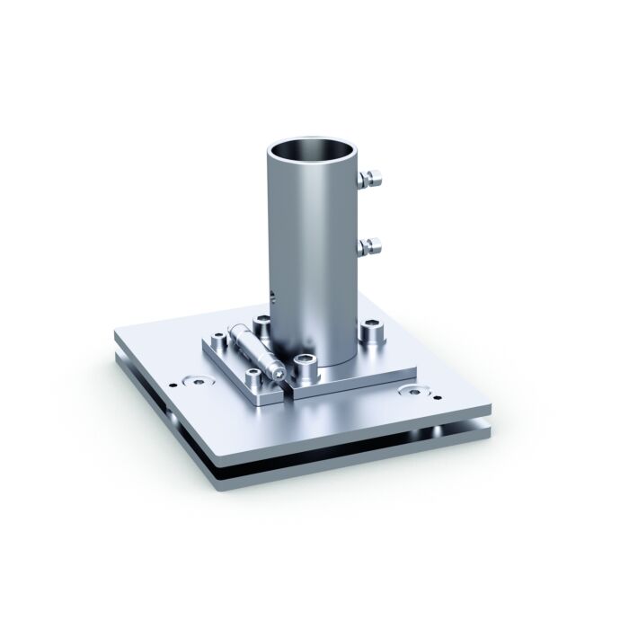 Bodenschraubankerbefestigung mit Klappscharnier