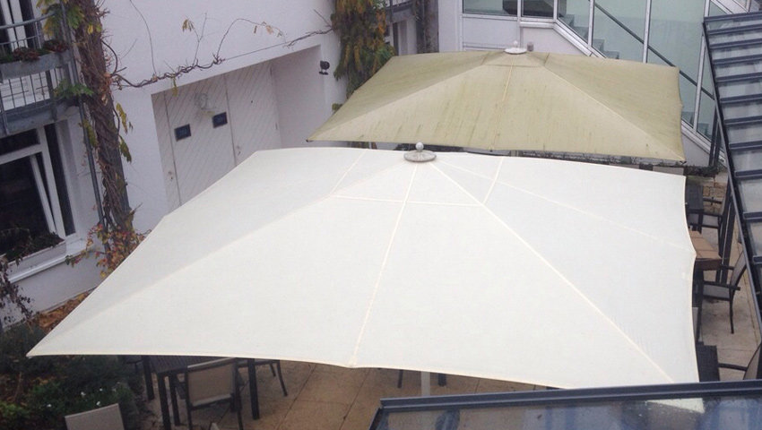 Pflegehinweise für Sonnenschirm-Bespannungen