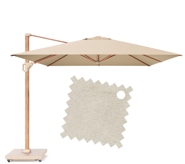 Stoffklasse 4 Premium + Gestellfarbe teak / Bespannung champagne