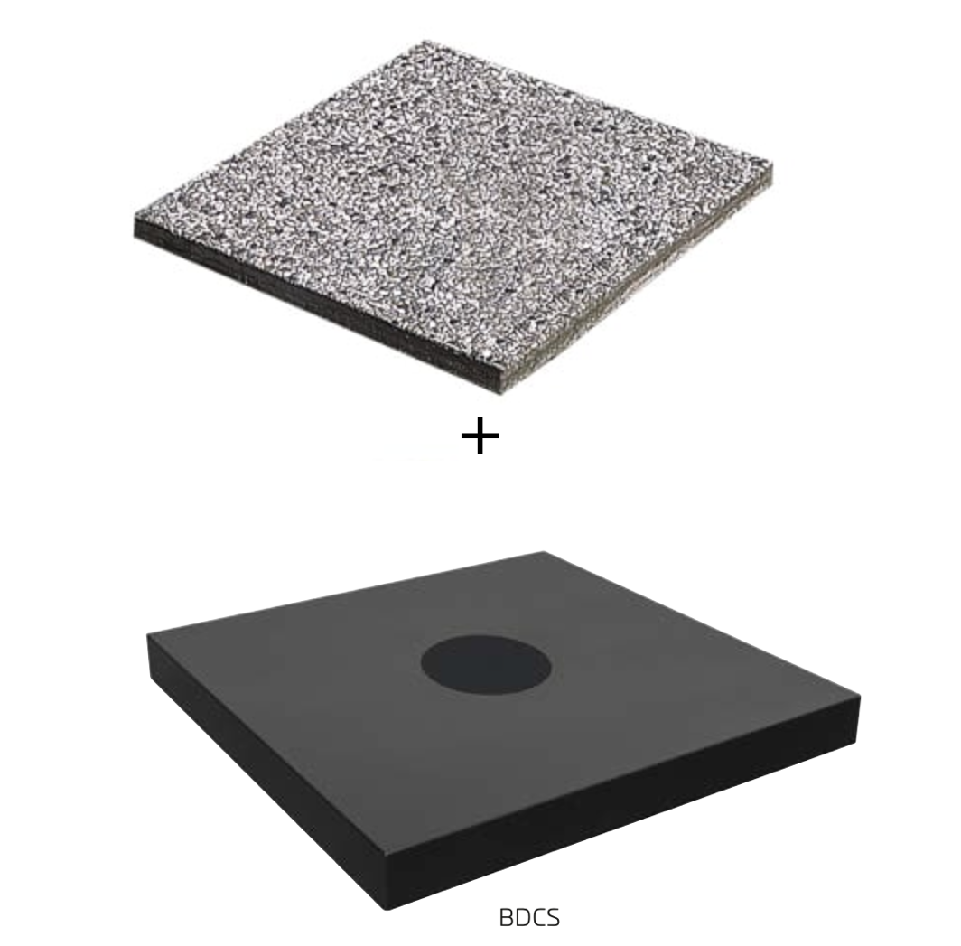 Gehwegplatten + ( 12 Stück 50 x 50 cm mit insgesamt 240 kg mit Sockelgewicht = 262 kg ) & Sockelabdeckung in schwarz